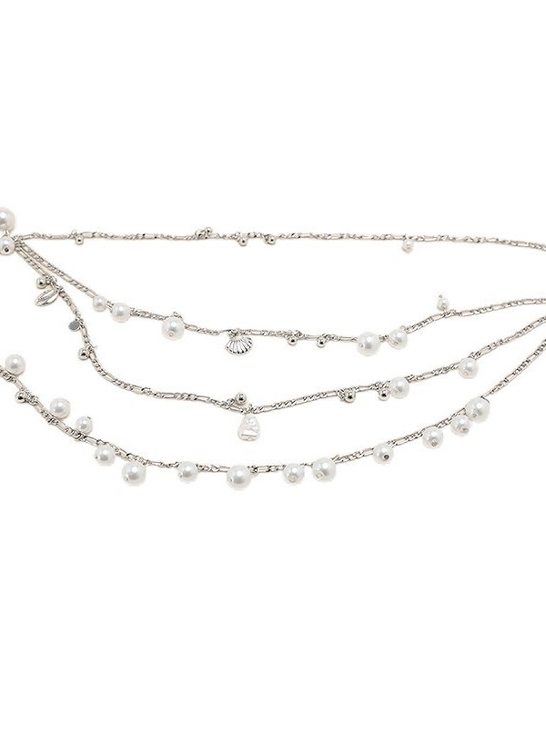 Elegant Imitation Pearl Shell Waist Chain for Women, Versatile Dress Chain Accessory for Parties and Special Occasions