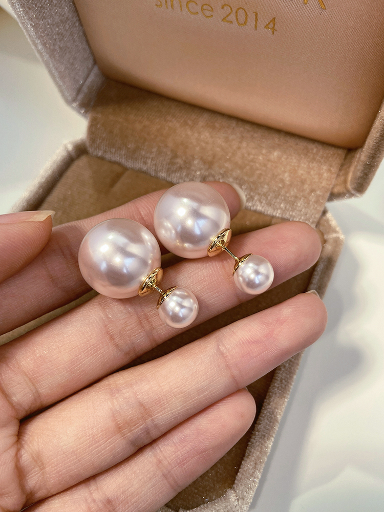Elegant Large Pearl Earrings for Women - S925 Silver Needle, Zhao Lusi Inspired, High-End Accessories for 2025 Elegant Large Pearl Earrings for Women - S925 Silver Needle, Zhao Lusi Inspired, High-End Accessories for 2025