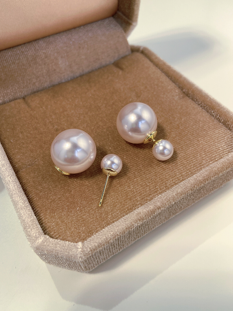 Elegant Large Pearl Earrings for Women - S925 Silver Needle, Zhao Lusi Inspired, High-End Accessories for 2025 Elegant Large Pearl Earrings for Women - S925 Silver Needle, Zhao Lusi Inspired, High-End Accessories for 2025