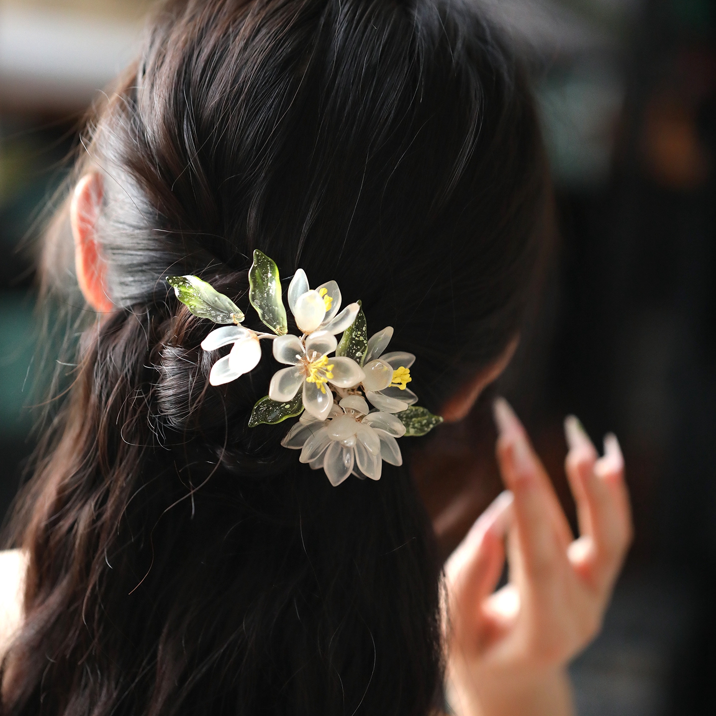 Elegant Magnolia Flower Hairpin - Ancient Style Hair Accessories for Qipao & Hanfu, Classical Daily Dress Hair Ornaments
