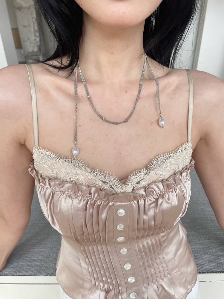 Elegant Minimalist Pearl Wrapped Necklace - Versatile Clavicle Chain for Women, High-End Layered Design for Socialite Style