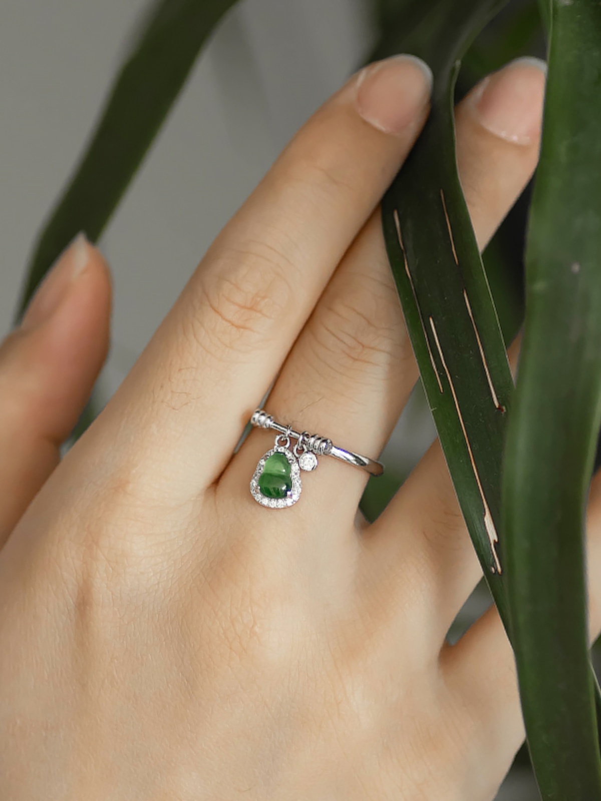 Elegant Pure Silver 925 Jade Gourd Open Ring - Chinese Style National Wind Jewelry, Unique Niche Design Elegant Pure Silver 925 Jade Gourd Open Ring - Chinese Style National Wind Jewelry, Unique Niche Design