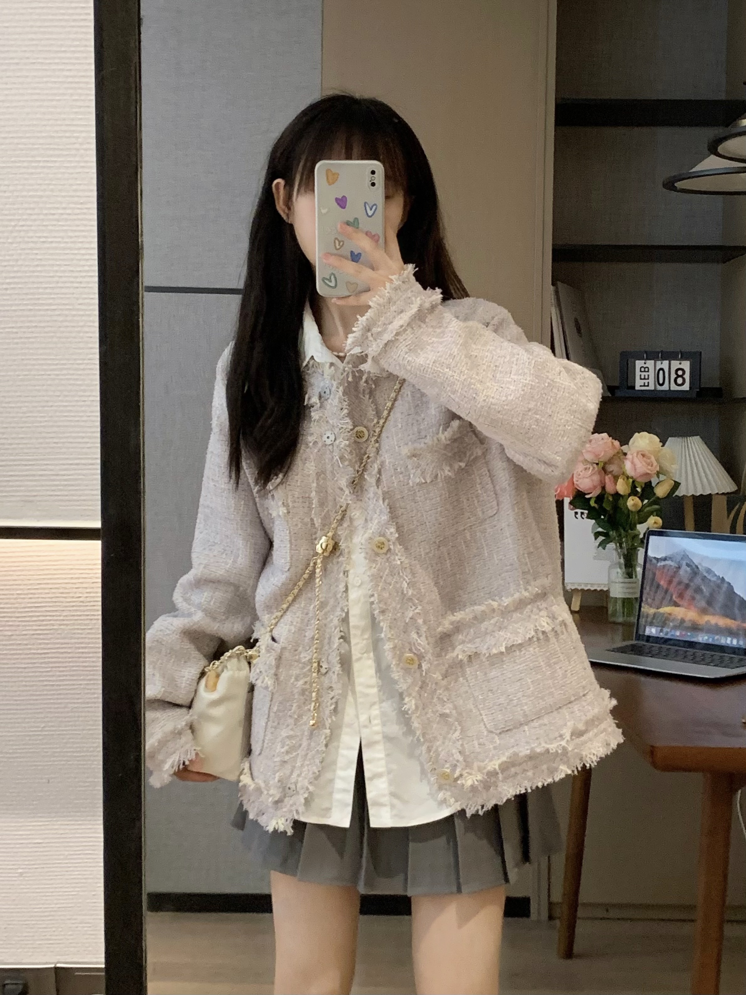 Elegant Purple Fragrance Wind Jacket for Women - Sweet Early Spring Style, High-Quality Lightweight Outerwear Elegant Purple Fragrance Wind Jacket for Women - Sweet Early Spring Style, High-Quality Lightweight Outerwear