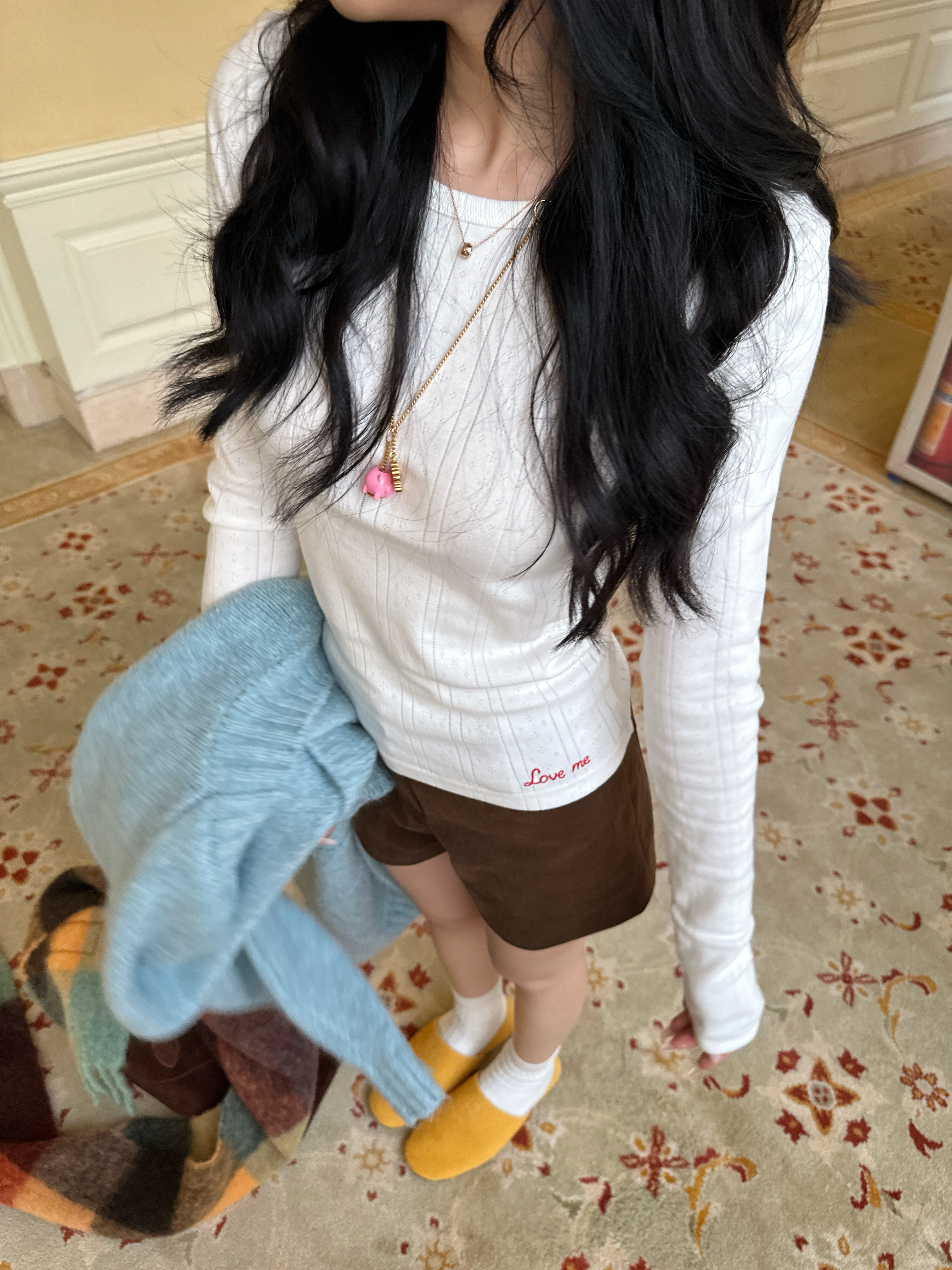 Embroidered Baby Shirt | Two-Color Jacquard Loose Fit | Layered Style for Trendy Looks