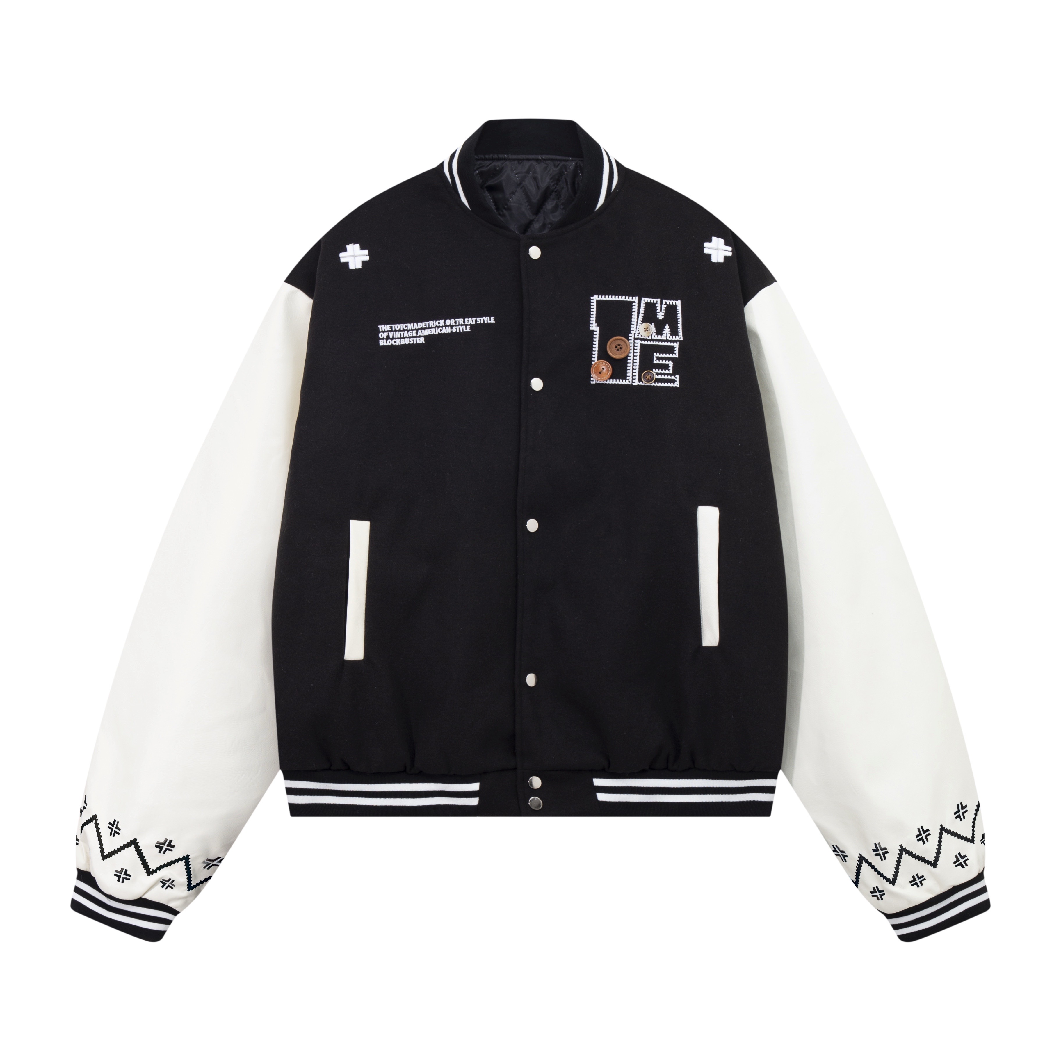 Embroidered Letter Baseball Jacket - Ethnic Style Loose Coat for Spring 2025 - Trendy 90s Inspired Fashion