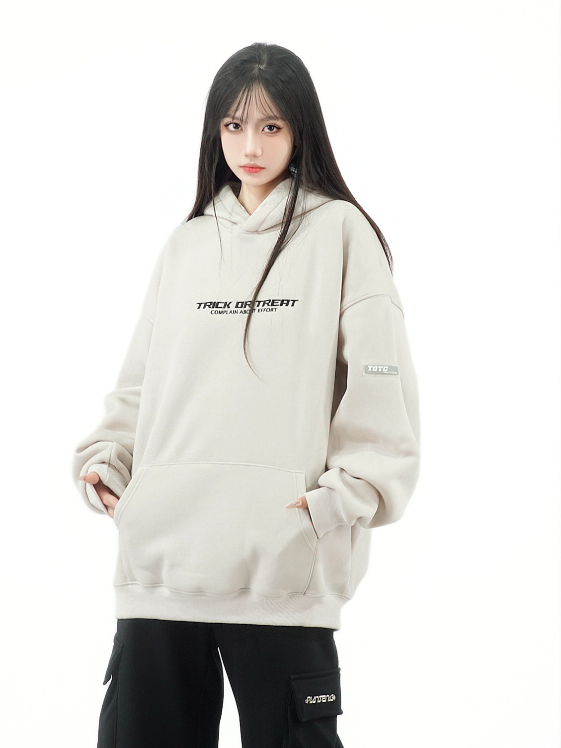 Embroidered Letter Heavy Spring Hoodie - Loose Fit Versatile Sweatshirt for Women - High Street Fashion Trend