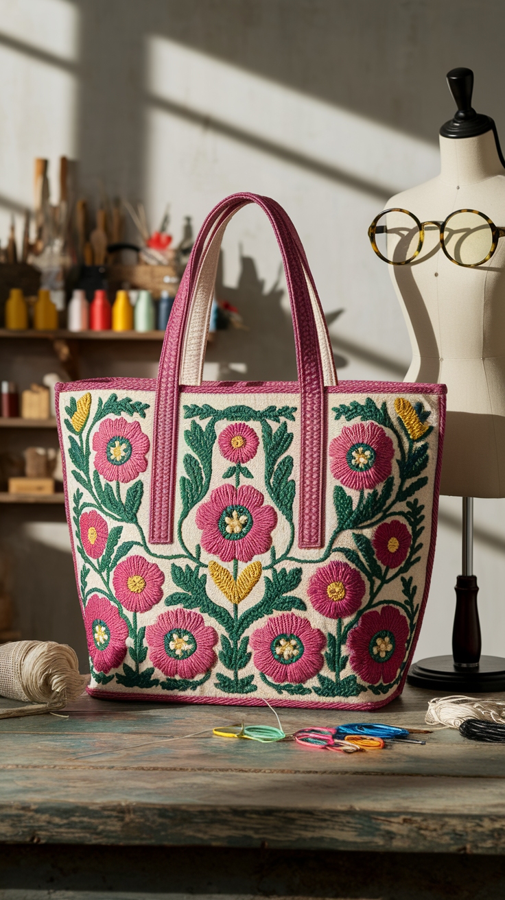 Embroidery Tote Bag Design for Personalized Style outfit idea