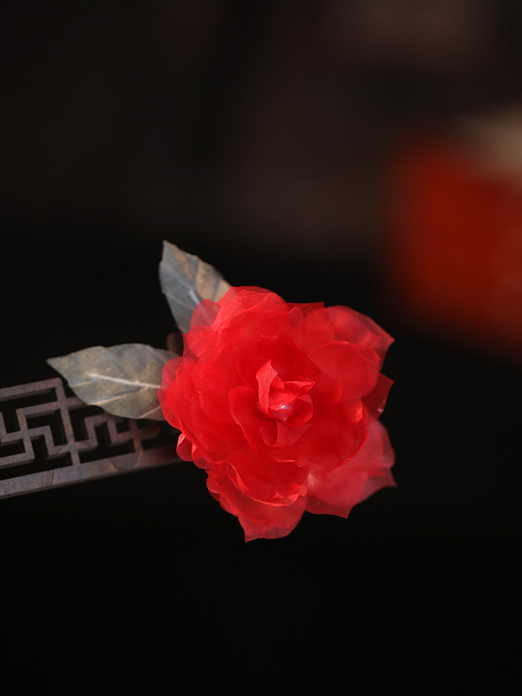 Ethereal Silk Embossed Hair Clips, Ancient Style Hair Accessories, Bride's Xiuhe Headdress, Chinese Cheongsam, Horse-Face Skirt Decor Ethereal Silk Embossed Hair Clips, Ancient Style Hair Accessories, Bride's Xiuhe Headdress, Chinese Cheongsam, Horse-Face Skirt Decor