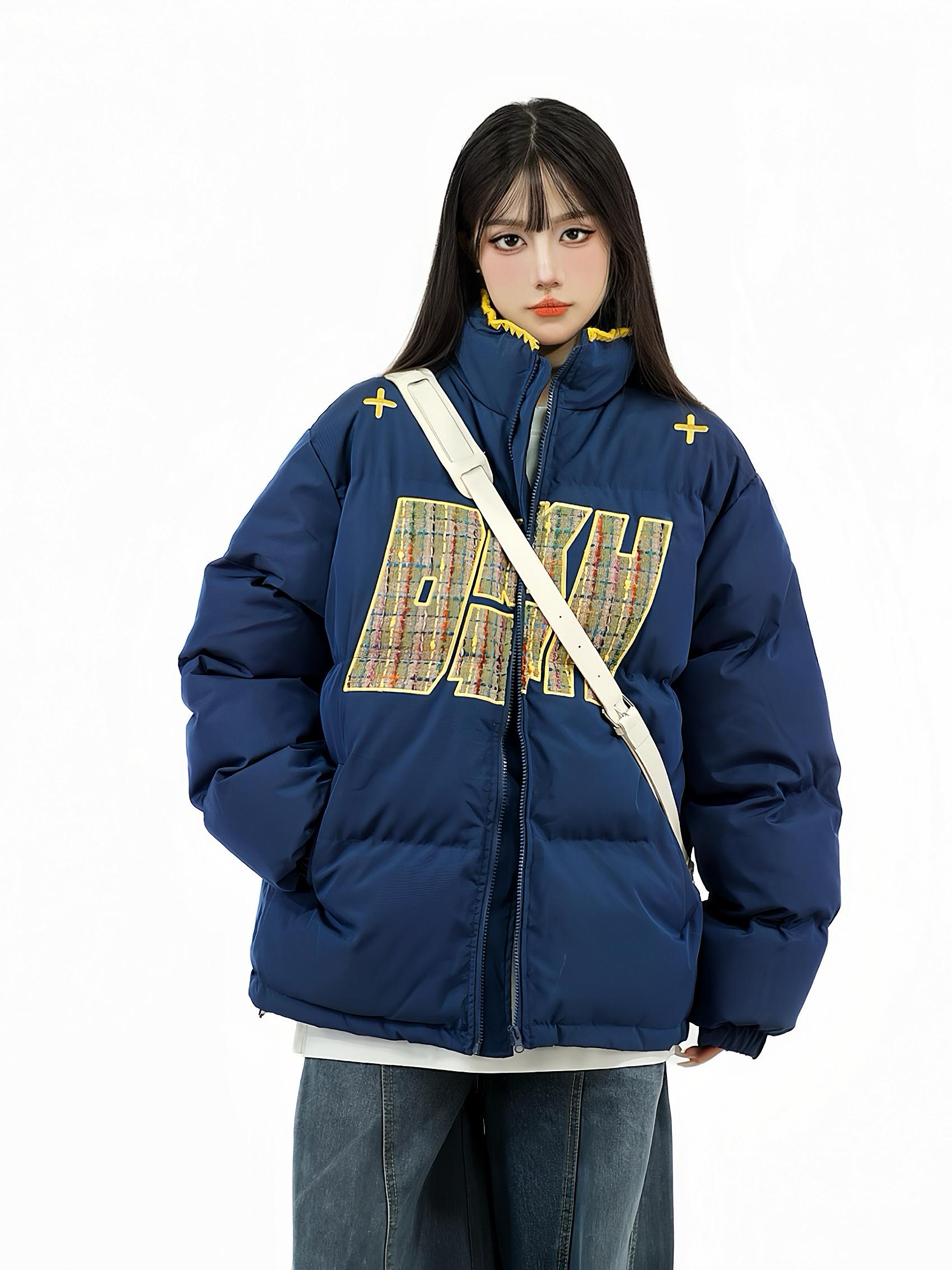 Ethnic Embroidery Stand Collar Puffer Jacket - Thick Warm Cotton Winter Coat in National Trend Small Fragrant Style Ethnic Embroidery Stand Collar Puffer Jacket - Thick Warm Cotton Winter Coat in National Trend Small Fragrant Style