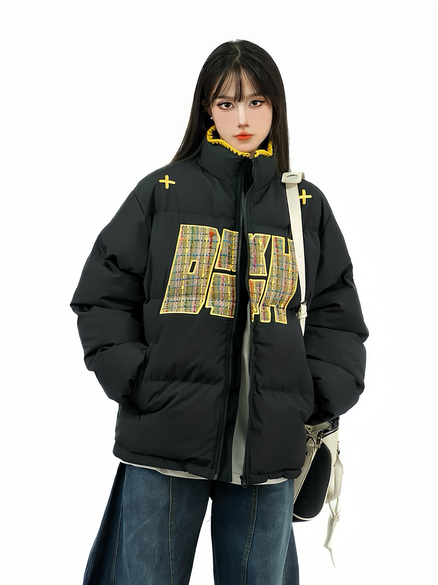 Ethnic Embroidery Stand Collar Puffer Jacket - Thick Warm Cotton Winter Coat in National Trend Small Fragrant Style Ethnic Embroidery Stand Collar Puffer Jacket - Thick Warm Cotton Winter Coat in National Trend Small Fragrant Style