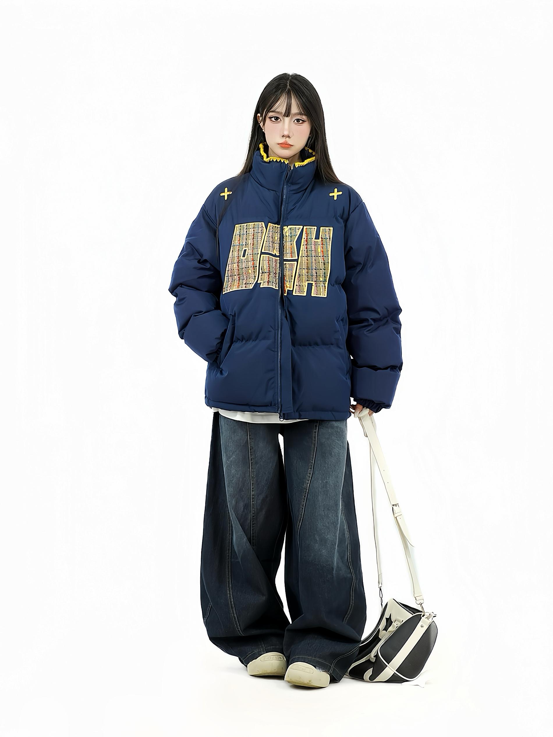 Ethnic Embroidery Stand Collar Puffer Jacket - Thick Warm Cotton Winter Coat in National Trend Small Fragrant Style Ethnic Embroidery Stand Collar Puffer Jacket - Thick Warm Cotton Winter Coat in National Trend Small Fragrant Style