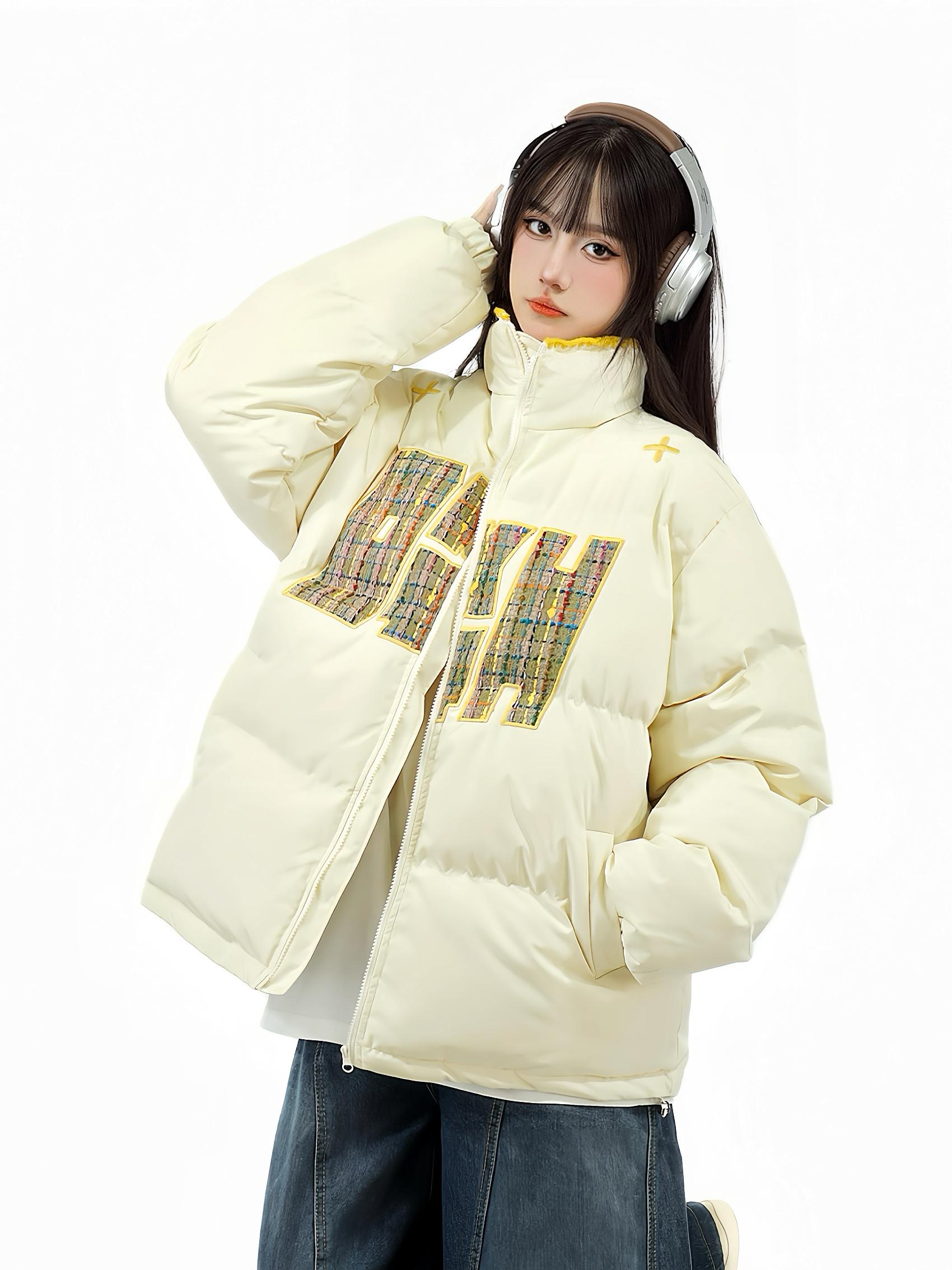 Ethnic Embroidery Stand Collar Puffer Jacket - Thick Warm Cotton Winter Coat in National Trend Small Fragrant Style Ethnic Embroidery Stand Collar Puffer Jacket - Thick Warm Cotton Winter Coat in National Trend Small Fragrant Style