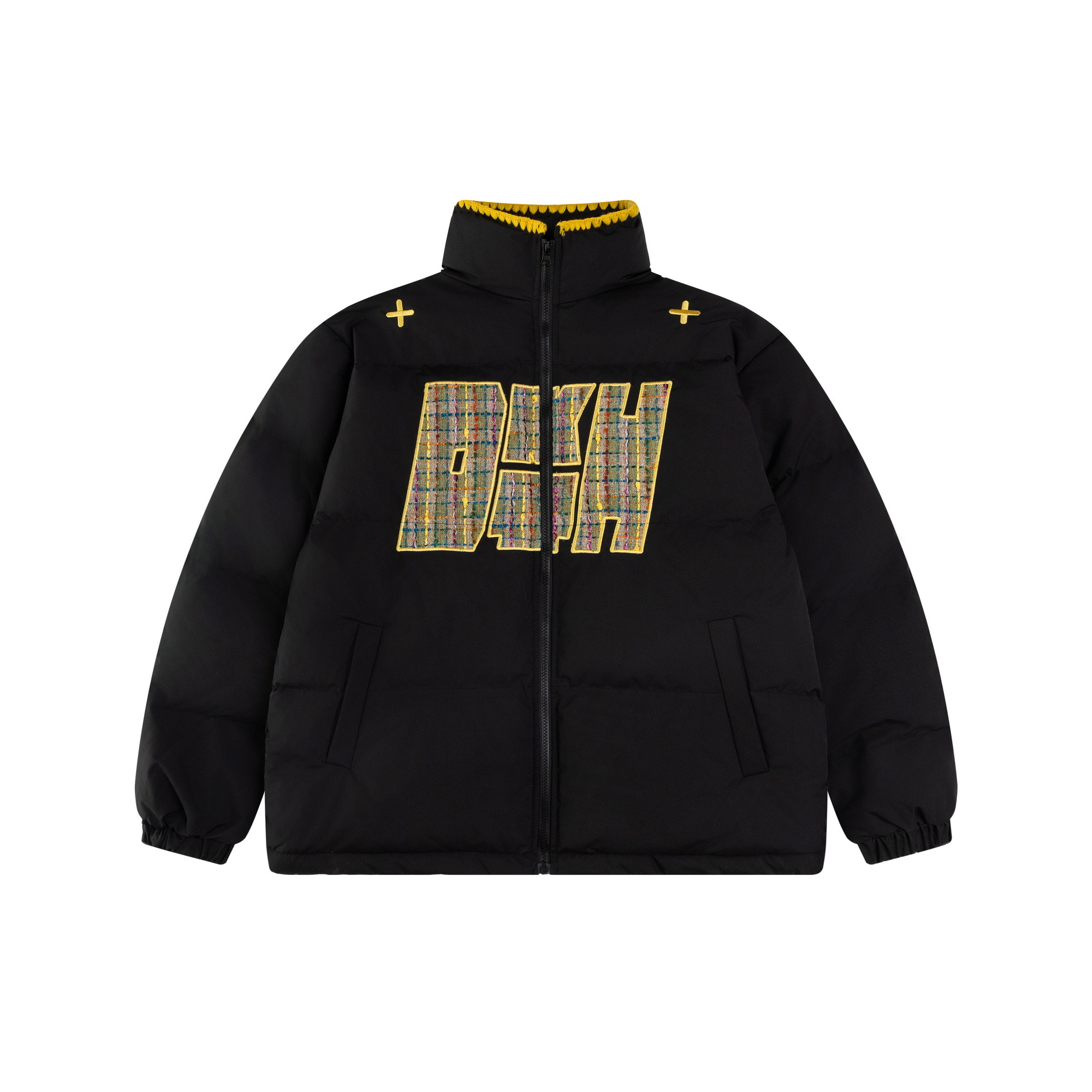 Ethnic Embroidery Stand Collar Puffer Jacket - Thick Warm Cotton Winter Coat in National Trend Small Fragrant Style