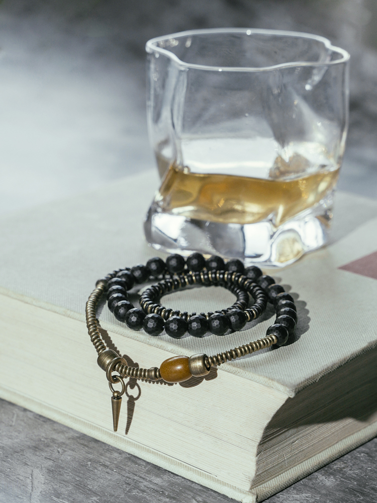 Ethnic Style Matte Black Agate Bracelet for Women - Multi-Layer Beaded Jewelry, Boho Chic Accessory Ethnic Style Matte Black Agate Bracelet for Women - Multi-Layer Beaded Jewelry, Boho Chic Accessory