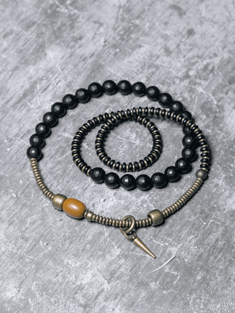 Ethnic Style Matte Black Agate Bracelet for Women - Multi-Layer Beaded Jewelry, Boho Chic Accessory Ethnic Style Matte Black Agate Bracelet for Women - Multi-Layer Beaded Jewelry, Boho Chic Accessory