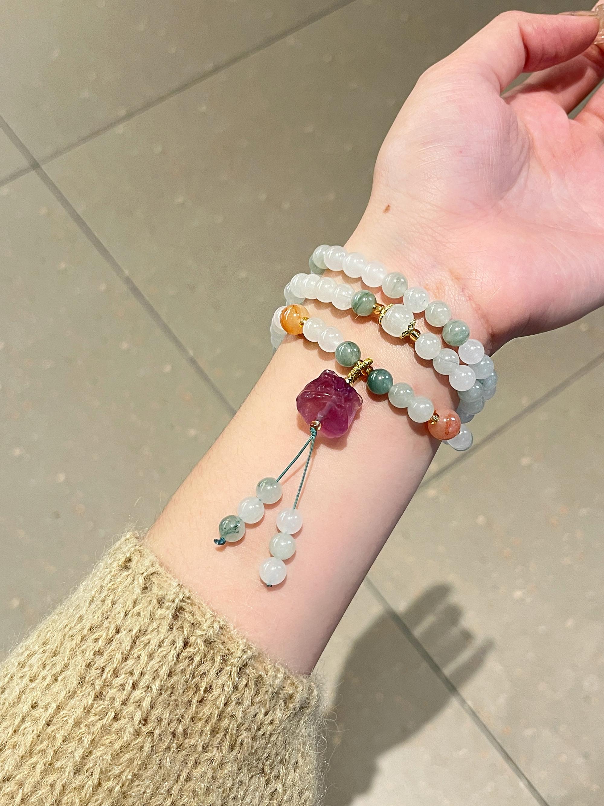 Ethnic Style Tianshan Jade Stone Bracelet for Women, Artistic Lucky Cat Two-in-One Necklace, Light Luxury Fashion Accessory Ethnic Style Tianshan Jade Stone Bracelet for Women, Artistic Lucky Cat Two-in-One Necklace, Light Luxury Fashion Accessory