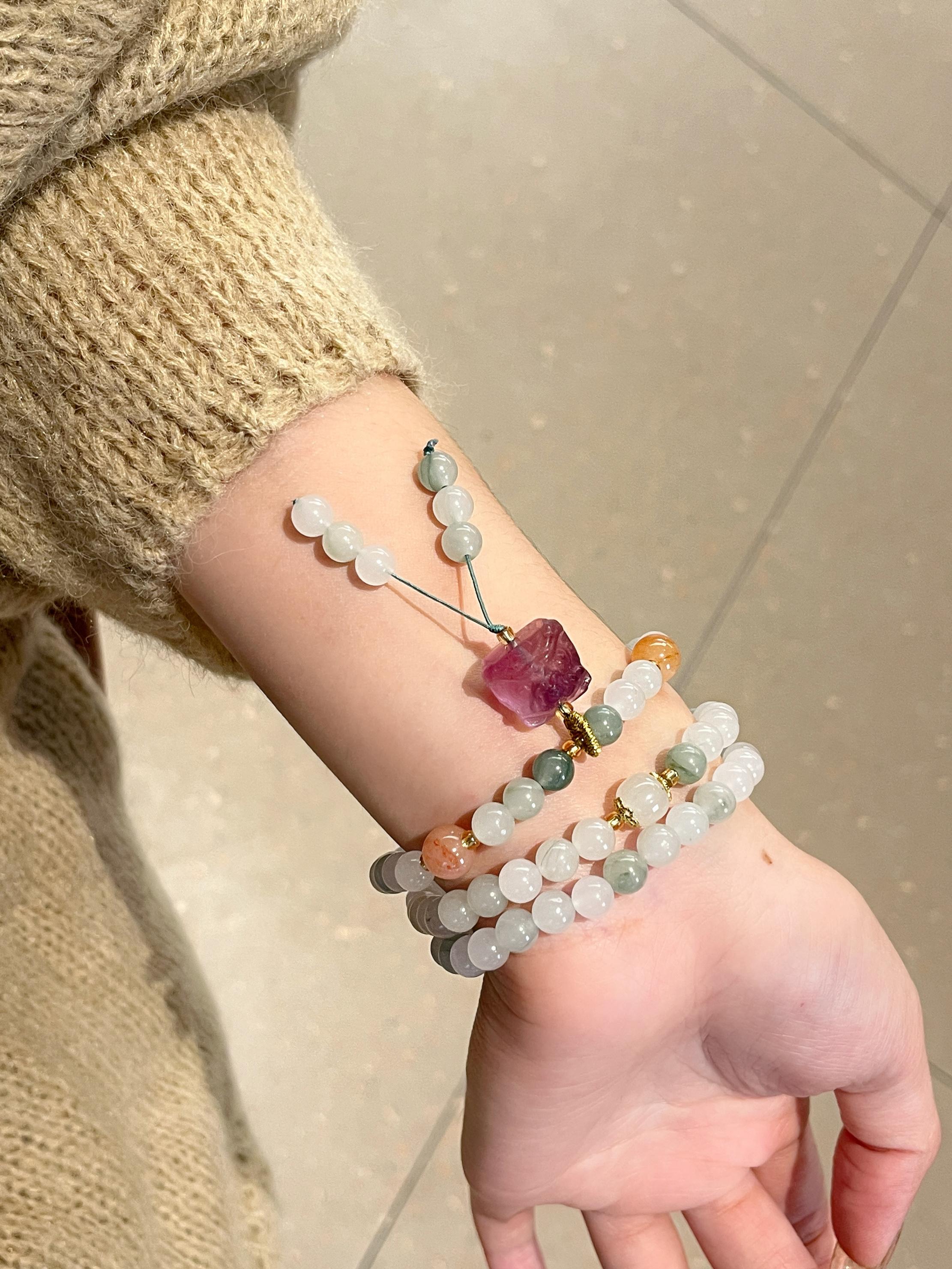 Ethnic Style Tianshan Jade Stone Bracelet for Women, Artistic Lucky Cat Two-in-One Necklace, Light Luxury Fashion Accessory Ethnic Style Tianshan Jade Stone Bracelet for Women, Artistic Lucky Cat Two-in-One Necklace, Light Luxury Fashion Accessory