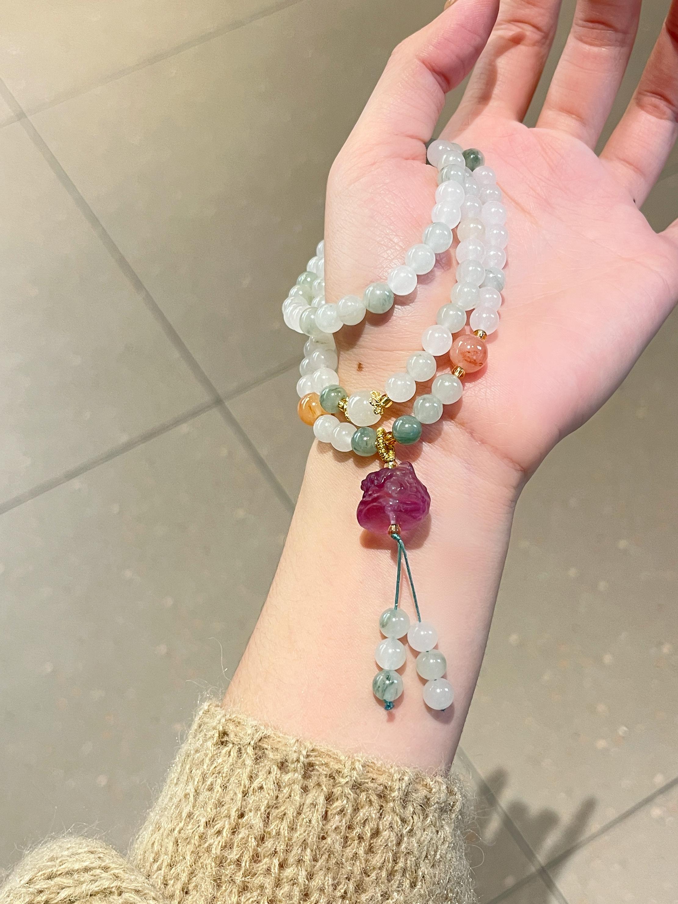 Ethnic Style Tianshan Jade Stone Bracelet for Women, Artistic Lucky Cat Two-in-One Necklace, Light Luxury Fashion Accessory Ethnic Style Tianshan Jade Stone Bracelet for Women, Artistic Lucky Cat Two-in-One Necklace, Light Luxury Fashion Accessory