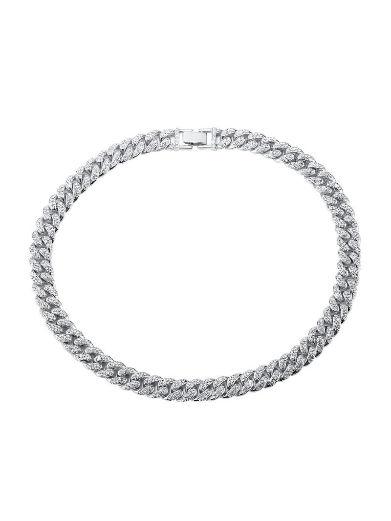 Euro-American Double Row Full Diamond Alloy Cuban Chain Bracelet - Hip-Hop Street Style Fashion Accessory Euro-American Double Row Full Diamond Alloy Cuban Chain Bracelet - Hip-Hop Street Style Fashion Accessory