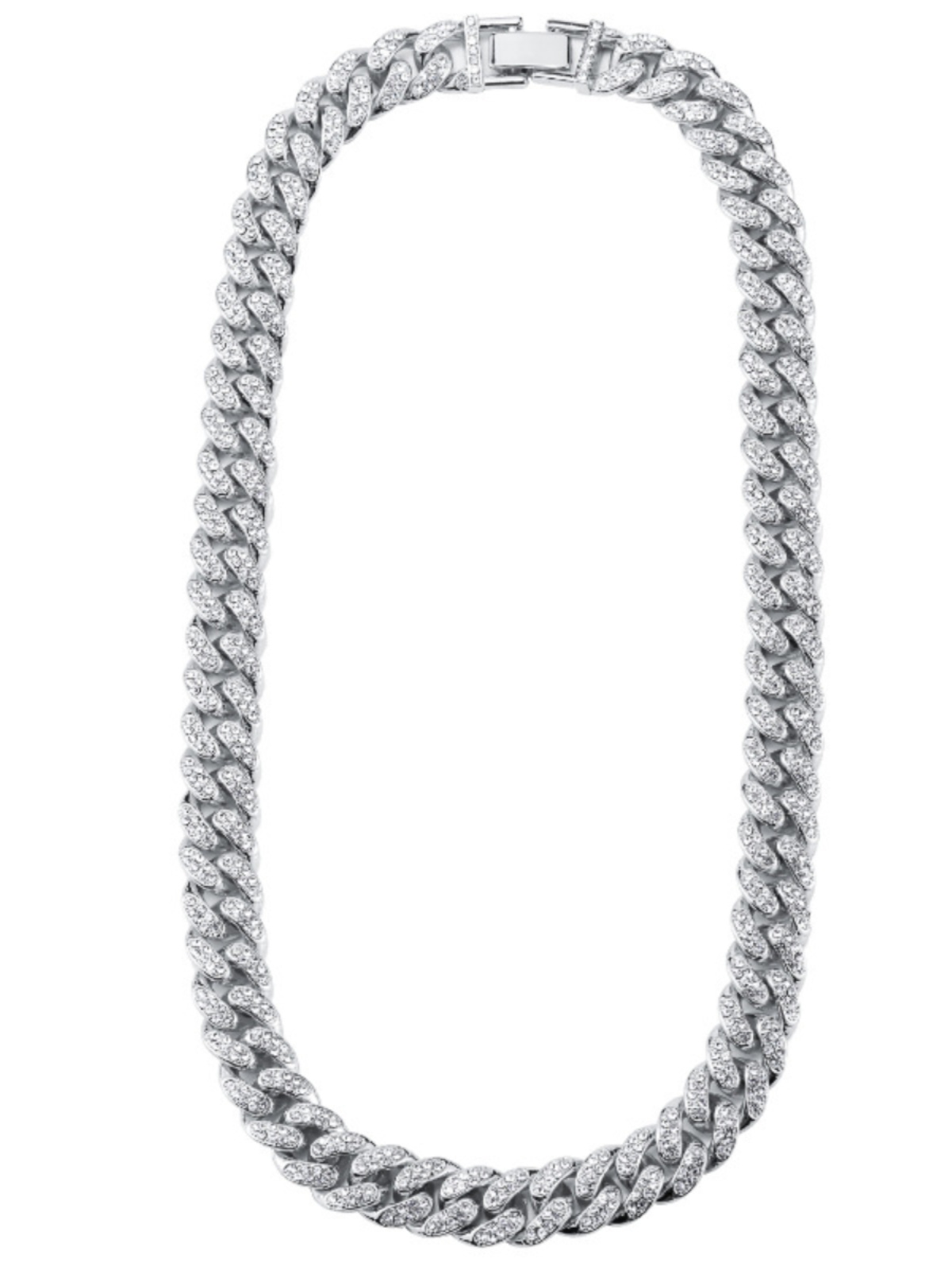 Euro-American Double Row Full Diamond Alloy Cuban Chain Bracelet - Hip-Hop Street Style Fashion Accessory Euro-American Double Row Full Diamond Alloy Cuban Chain Bracelet - Hip-Hop Street Style Fashion Accessory