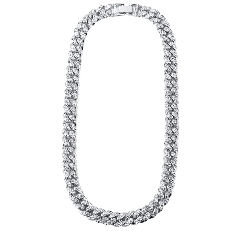 Euro-American Double Row Full Diamond Alloy Cuban Chain Bracelet - Hip-Hop Street Style Fashion Accessory Euro-American Double Row Full Diamond Alloy Cuban Chain Bracelet - Hip-Hop Street Style Fashion Accessory