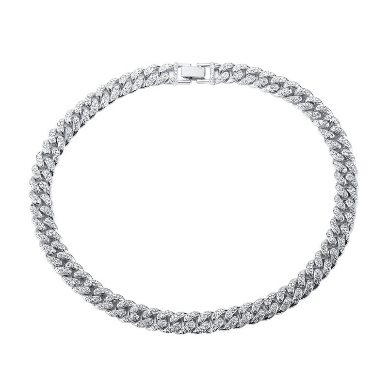 Euro-American Double Row Full Diamond Alloy Cuban Chain Bracelet - Hip-Hop Street Style Fashion Accessory Euro-American Double Row Full Diamond Alloy Cuban Chain Bracelet - Hip-Hop Street Style Fashion Accessory