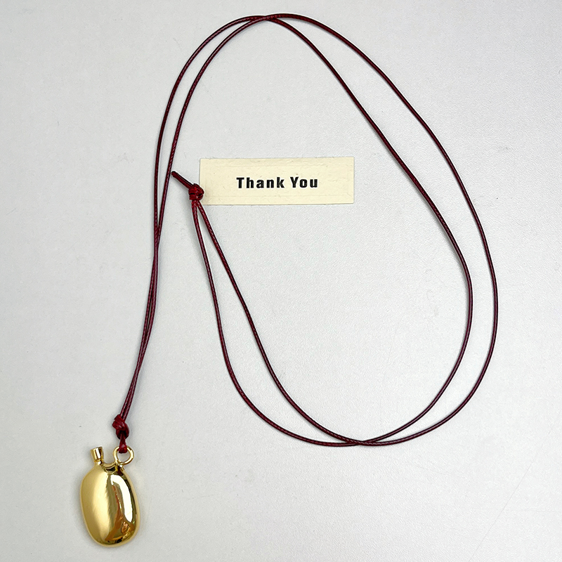 Exquisite Black Leather Cord Long Necklace with Wine Bottle Pendant for Women â€“ Modern 2025 Fashion Sweater Chain