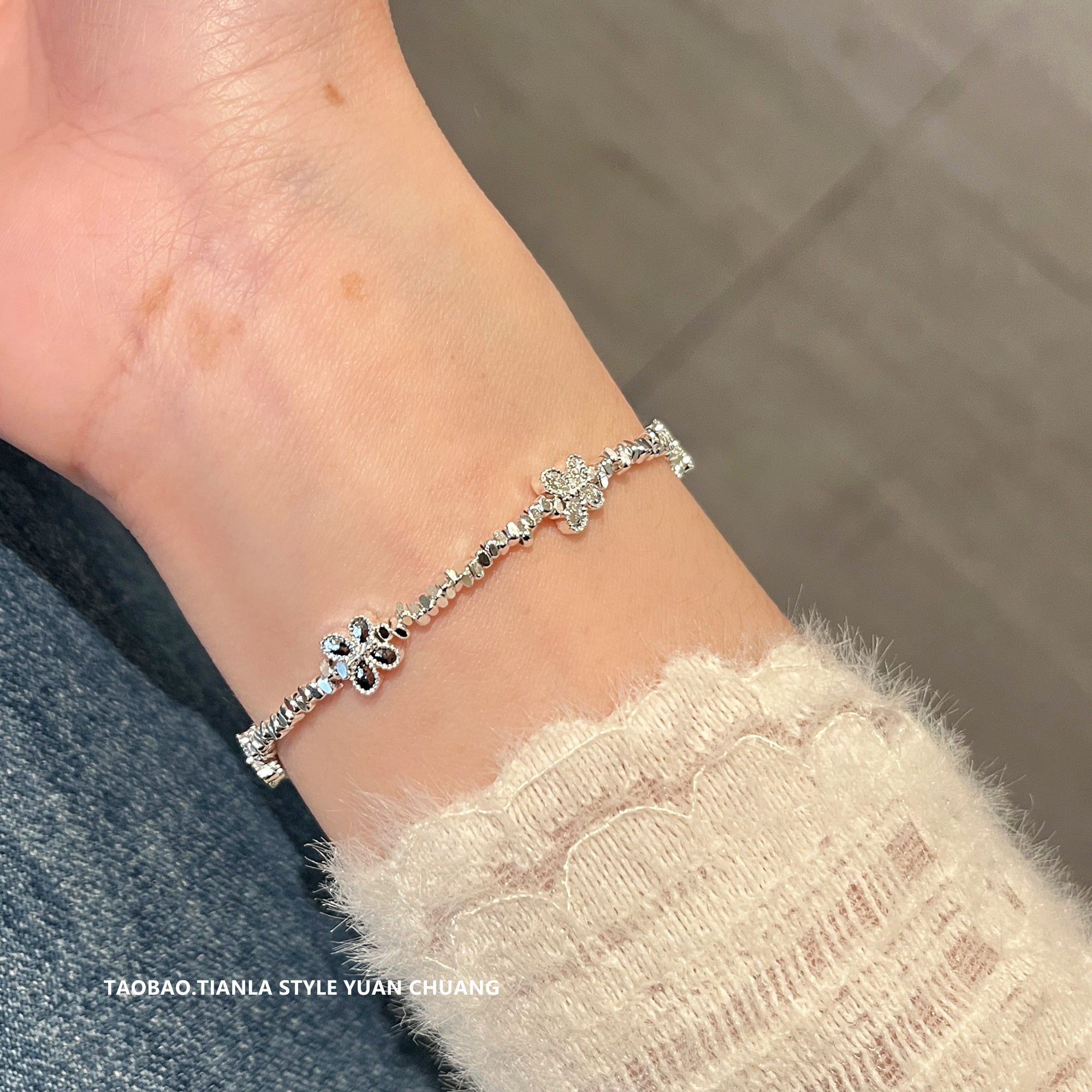 Exquisite Broken Silver Butterfly Bracelet for Girls - 2025 New Style Light Luxury High-End Jewelry Gift for Best Friends