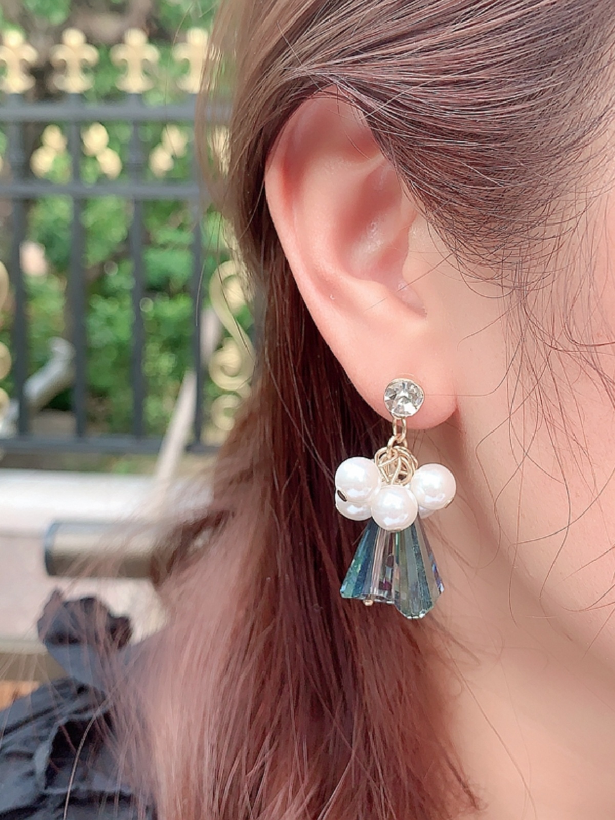 Exquisite Crystal Glass Earrings with S925 Silver Pins - Lightweight Luxury Goddess Style for Work & Everyday Elegance