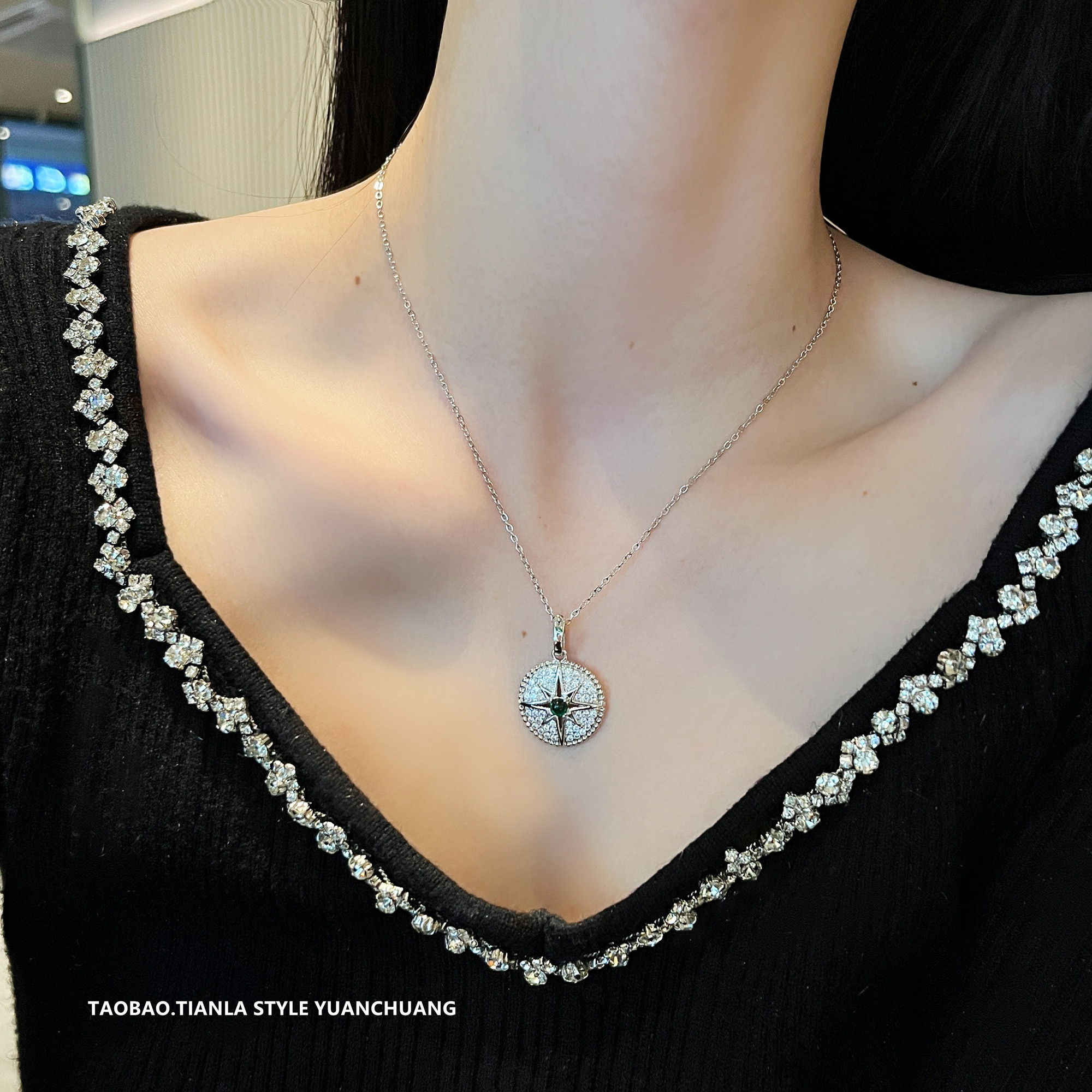 Exquisite Eight-Pointed Star Necklace for Women, Light Luxury Collarbone Chain, High-End Niche Design, Elegant Jewelry Accessory Exquisite Eight-Pointed Star Necklace for Women, Light Luxury Collarbone Chain, High-End Niche Design, Elegant Jewelry Accessory