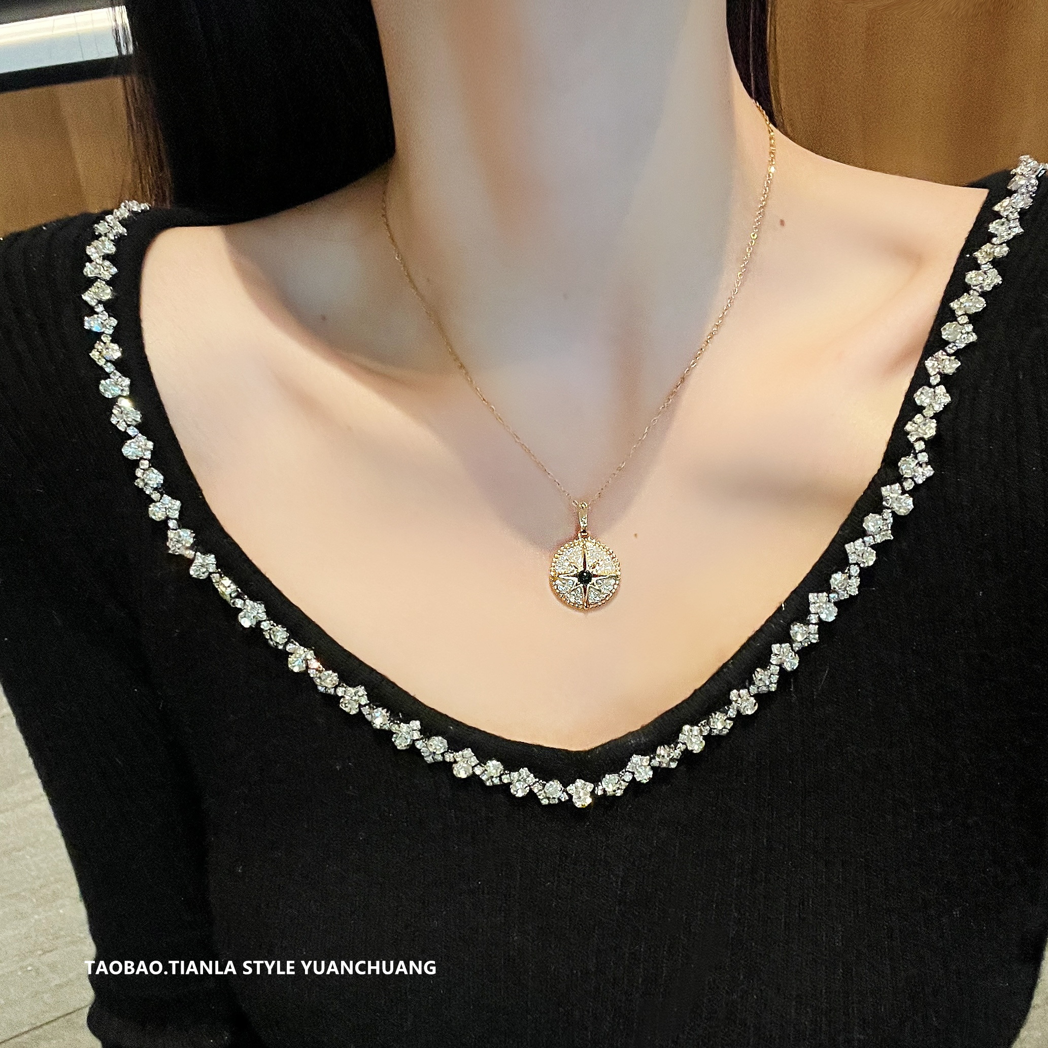 Exquisite Eight-Pointed Star Necklace for Women, Light Luxury Collarbone Chain, High-End Niche Design, Elegant Jewelry Accessory Exquisite Eight-Pointed Star Necklace for Women, Light Luxury Collarbone Chain, High-End Niche Design, Elegant Jewelry Accessory
