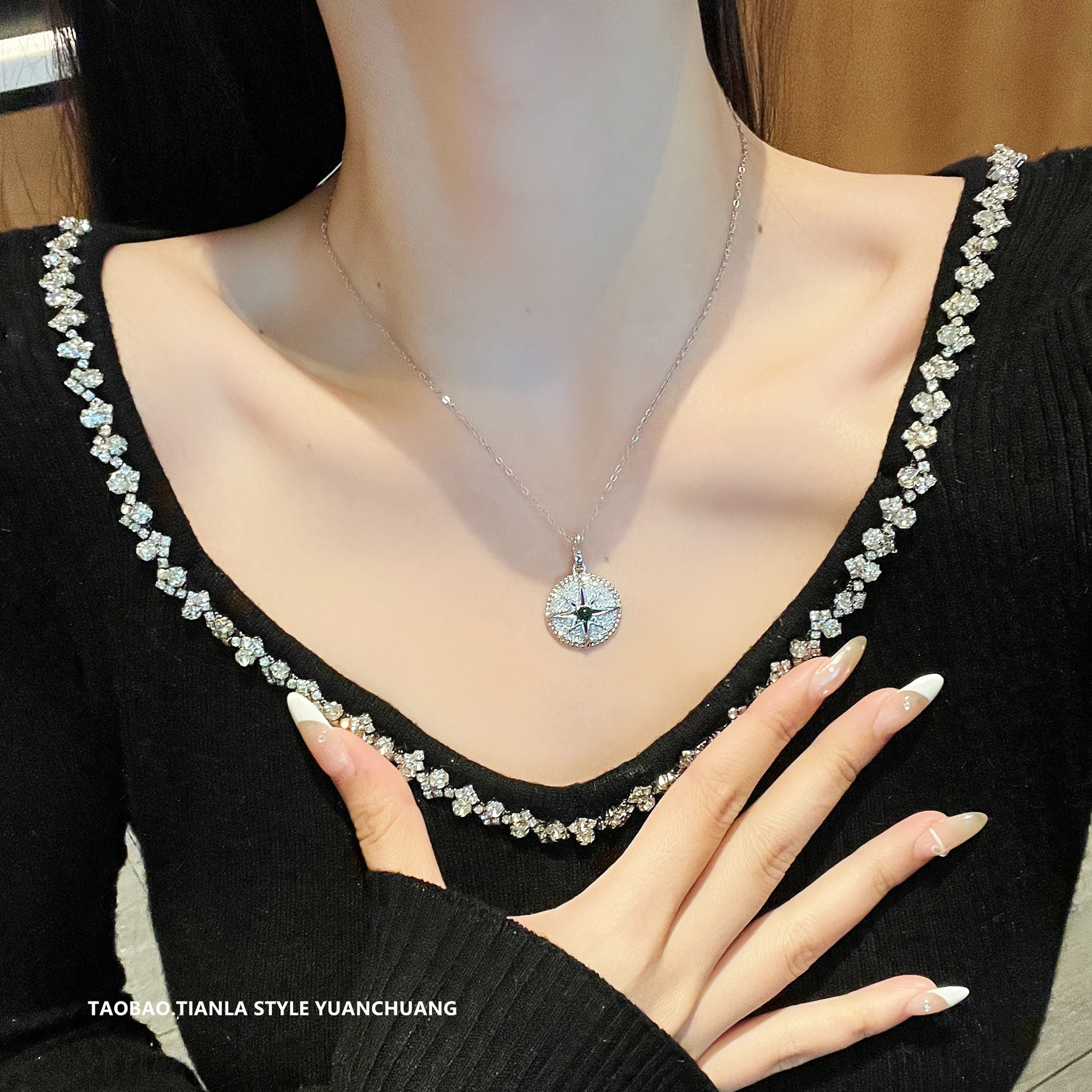 Exquisite Eight-Pointed Star Necklace for Women, Light Luxury Collarbone Chain, High-End Niche Design, Elegant Jewelry Accessory Exquisite Eight-Pointed Star Necklace for Women, Light Luxury Collarbone Chain, High-End Niche Design, Elegant Jewelry Accessory