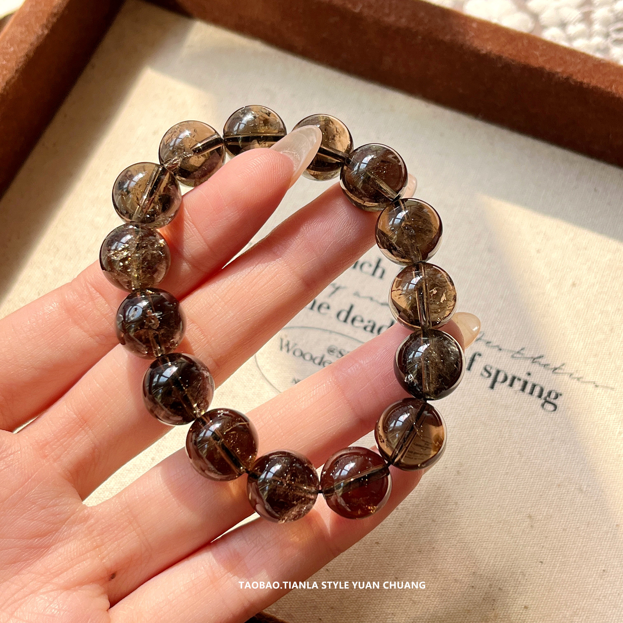 Exquisite Light Luxury Natural Tea Crystal Bracelet for Women - High-End Design, Perfect Gift for Girlfriend, Showcases Fair Skin Exquisite Light Luxury Natural Tea Crystal Bracelet for Women - High-End Design, Perfect Gift for Girlfriend, Showcases Fair Skin