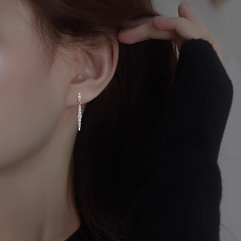 Exquisite Long Bar Drop Earrings for Women - Elegant High-End Jewelry, Perfect for Parisian Chic and Formal Occasions