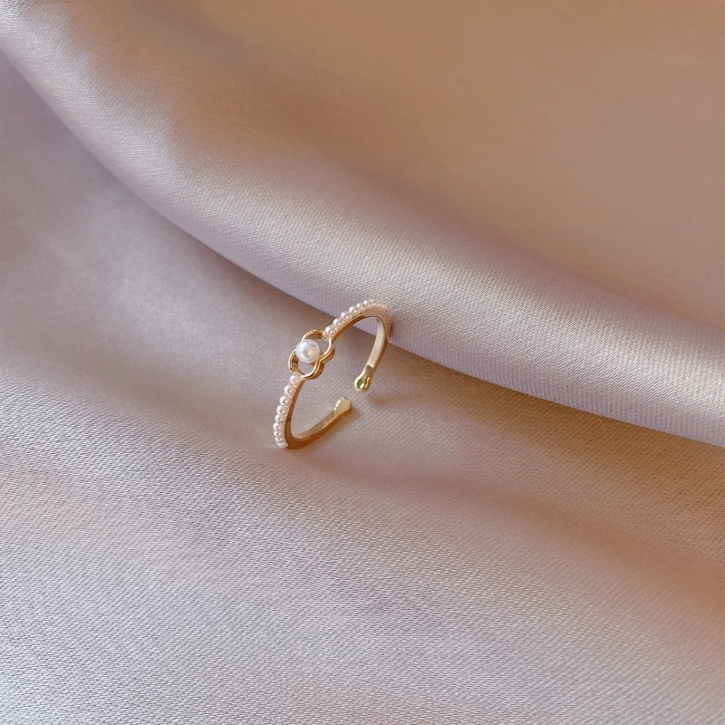 Exquisite Pearl Adjustable Open Ring for Women - Elegant Parisian Design, Trendy Statement Jewelry