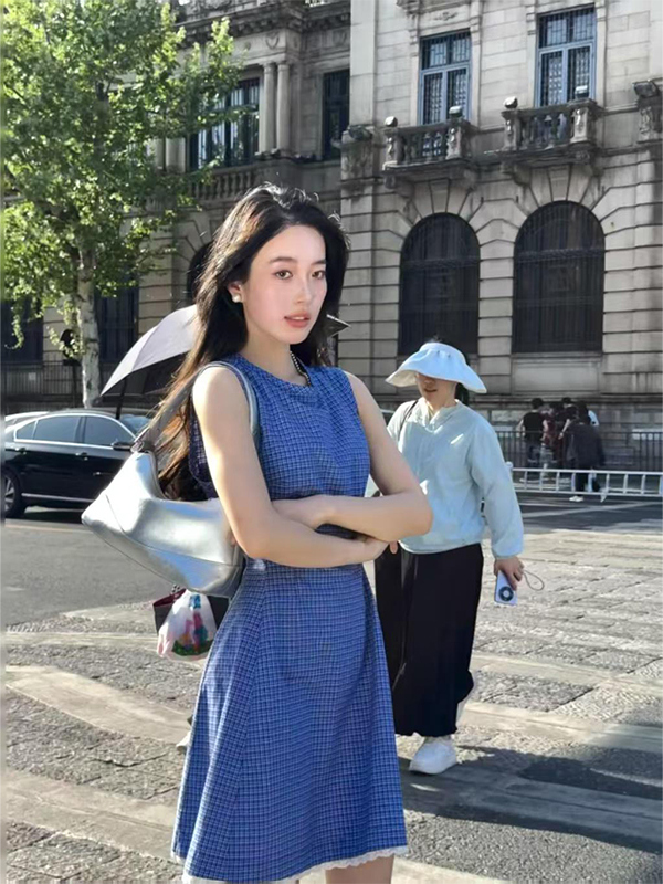 Exquisite Romantic Plaid Lace Trim Vest Dress - Elegant Women's Skirt in 90s Y2K Style Exquisite Romantic Plaid Lace Trim Vest Dress - Elegant Women's Skirt in 90s Y2K Style