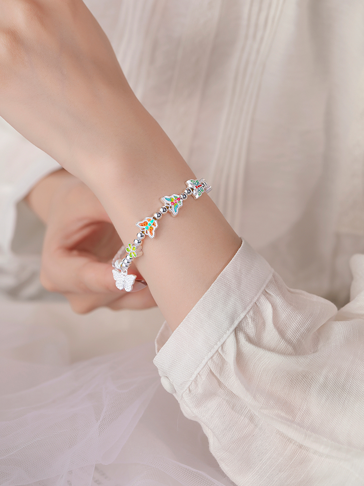 Exquisite Sterling Silver Butterfly Half Bracelet for Women - Classy High-End Jewelry Ornament Exquisite Sterling Silver Butterfly Half Bracelet for Women - Classy High-End Jewelry Ornament