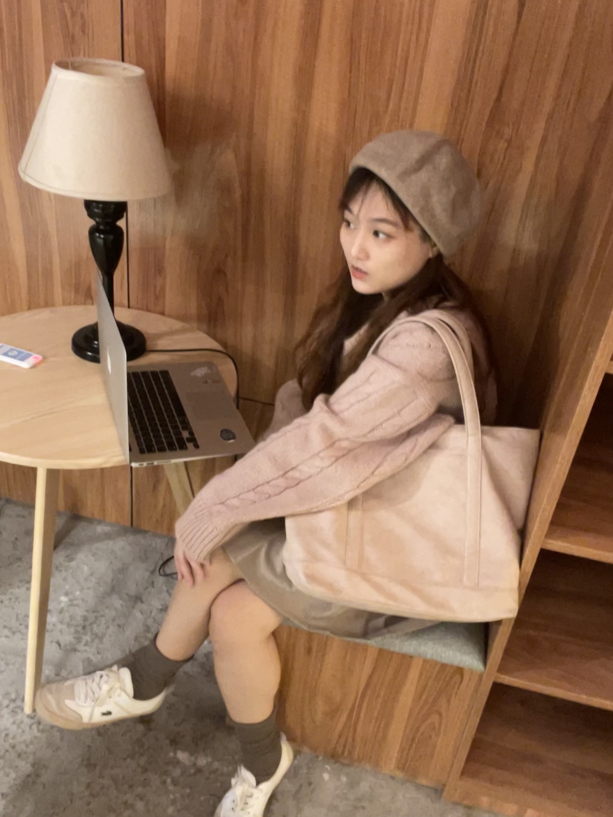 Extra Large Suede Velvet Tote Bag - Handmade Library Shoulder Handbag for Laptop & Daily Use