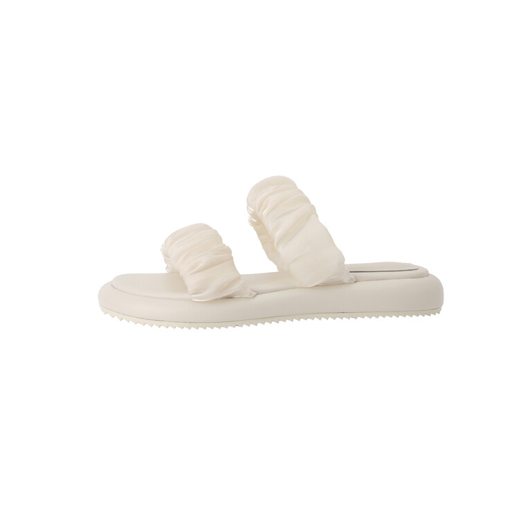 Fairy-Style Flat Sandals for Women - Silk One-Strap Genuine Leather Thick-Soled Slip-On Summer Slippers Fairy-Style Flat Sandals for Women - Silk One-Strap Genuine Leather Thick-Soled Slip-On Summer Slippers
