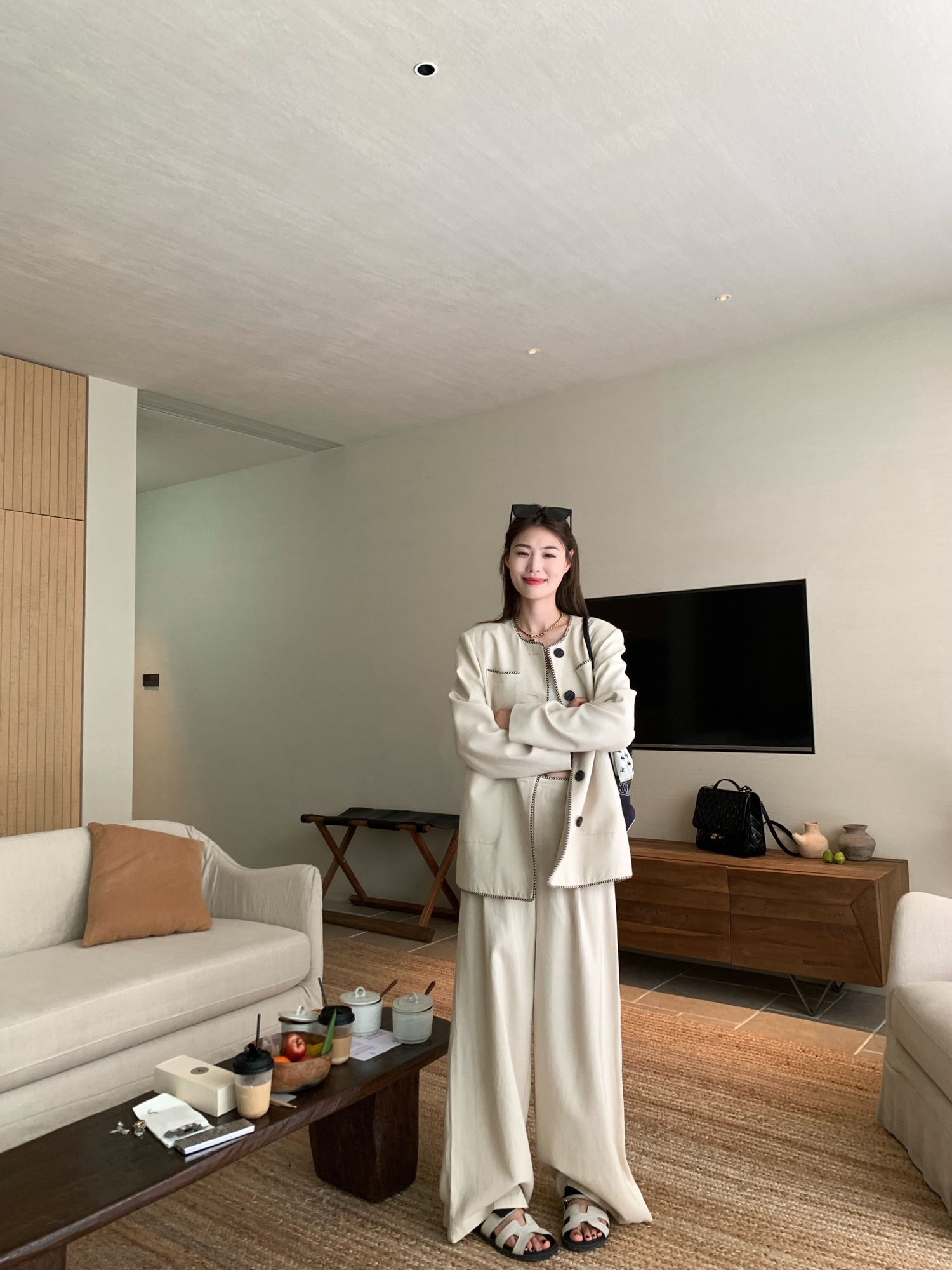 Fashionable Loose Linen Wide Leg Pants Set for Women - Chic Summer Outfit, Trendy 90s Style Fashionable Loose Linen Wide Leg Pants Set for Women - Chic Summer Outfit, Trendy 90s Style