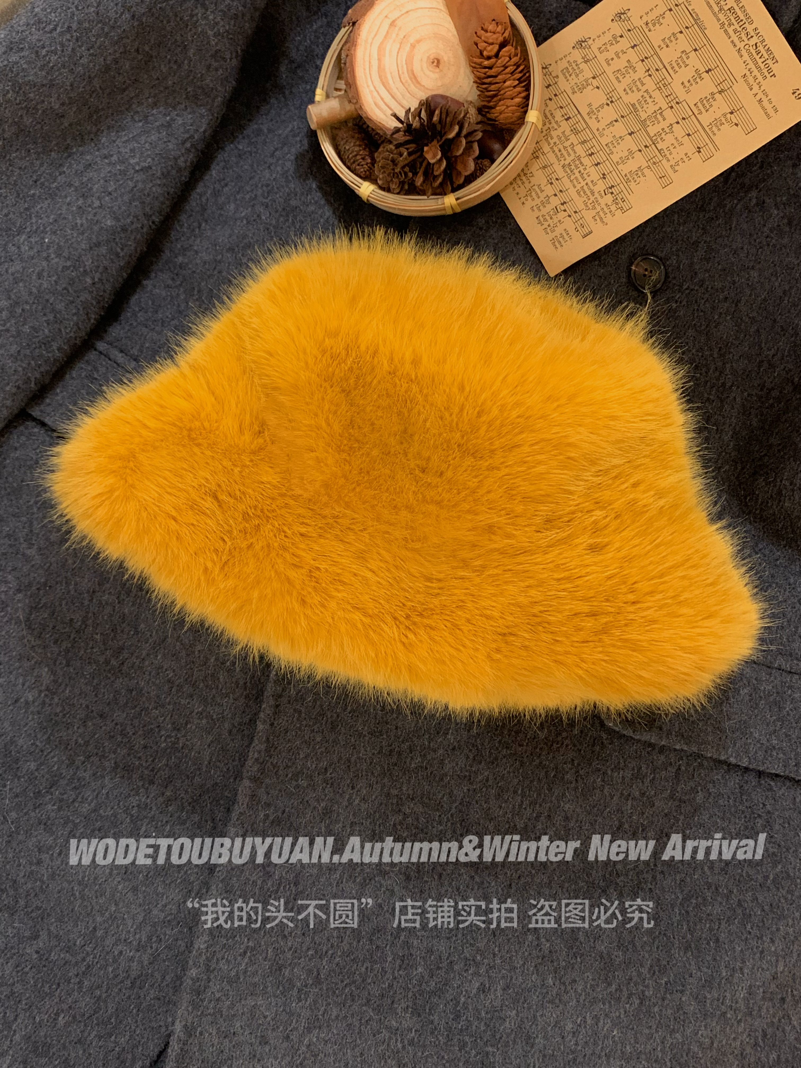 Faux Fur Mink Fisherman Hat for Women - Autumn Winter Plush Lei Feng Style, Face-Slimming Design, Trendy Streetwear Accessory