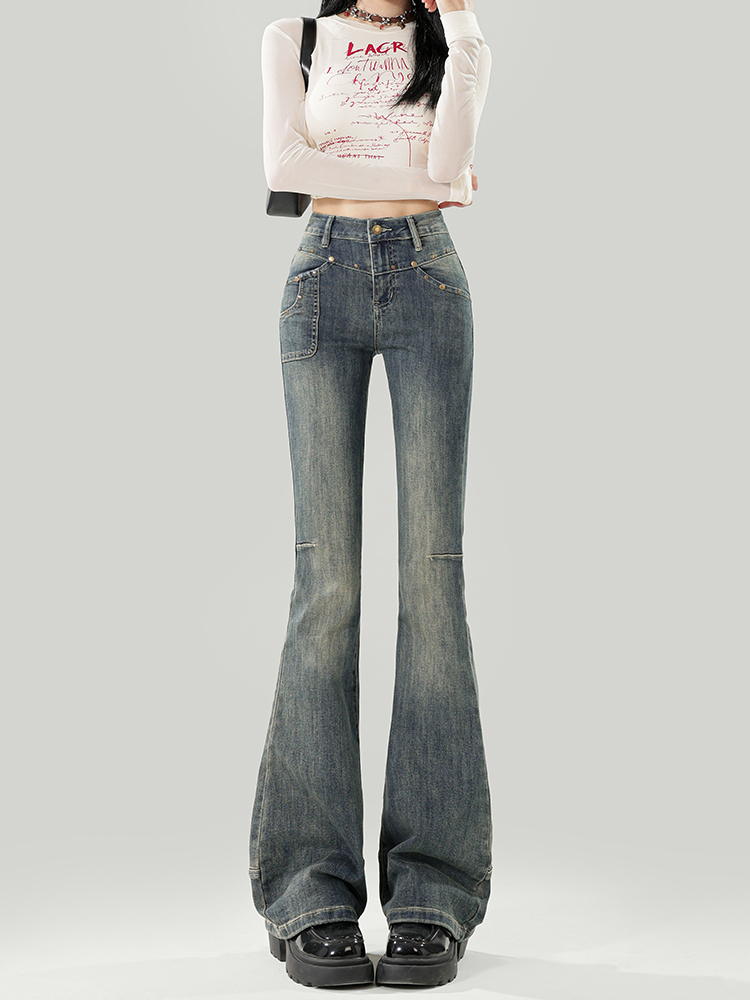 Flared High-Waisted Fleece-Lined Jeans for Women - Retro Autumn/Winter 2025 Slim Fit Bell-Bottoms Flared High-Waisted Fleece-Lined Jeans for Women - Retro Autumn/Winter 2025 Slim Fit Bell-Bottoms