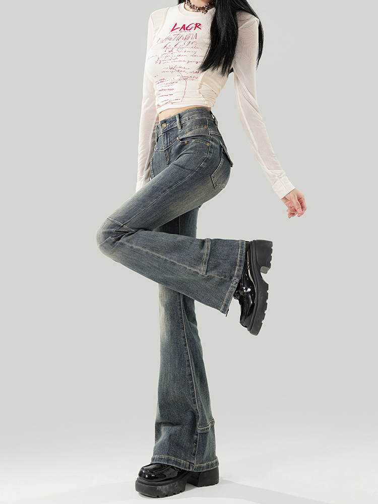 Flared High-Waisted Fleece-Lined Jeans for Women - Retro Autumn/Winter 2025 Slim Fit Bell-Bottoms Flared High-Waisted Fleece-Lined Jeans for Women - Retro Autumn/Winter 2025 Slim Fit Bell-Bottoms