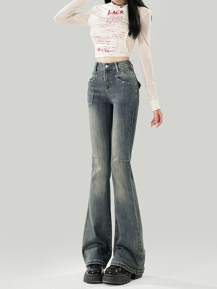 Flared High-Waisted Fleece-Lined Jeans for Women - Retro Autumn/Winter 2025 Slim Fit Bell-Bottoms Flared High-Waisted Fleece-Lined Jeans for Women - Retro Autumn/Winter 2025 Slim Fit Bell-Bottoms