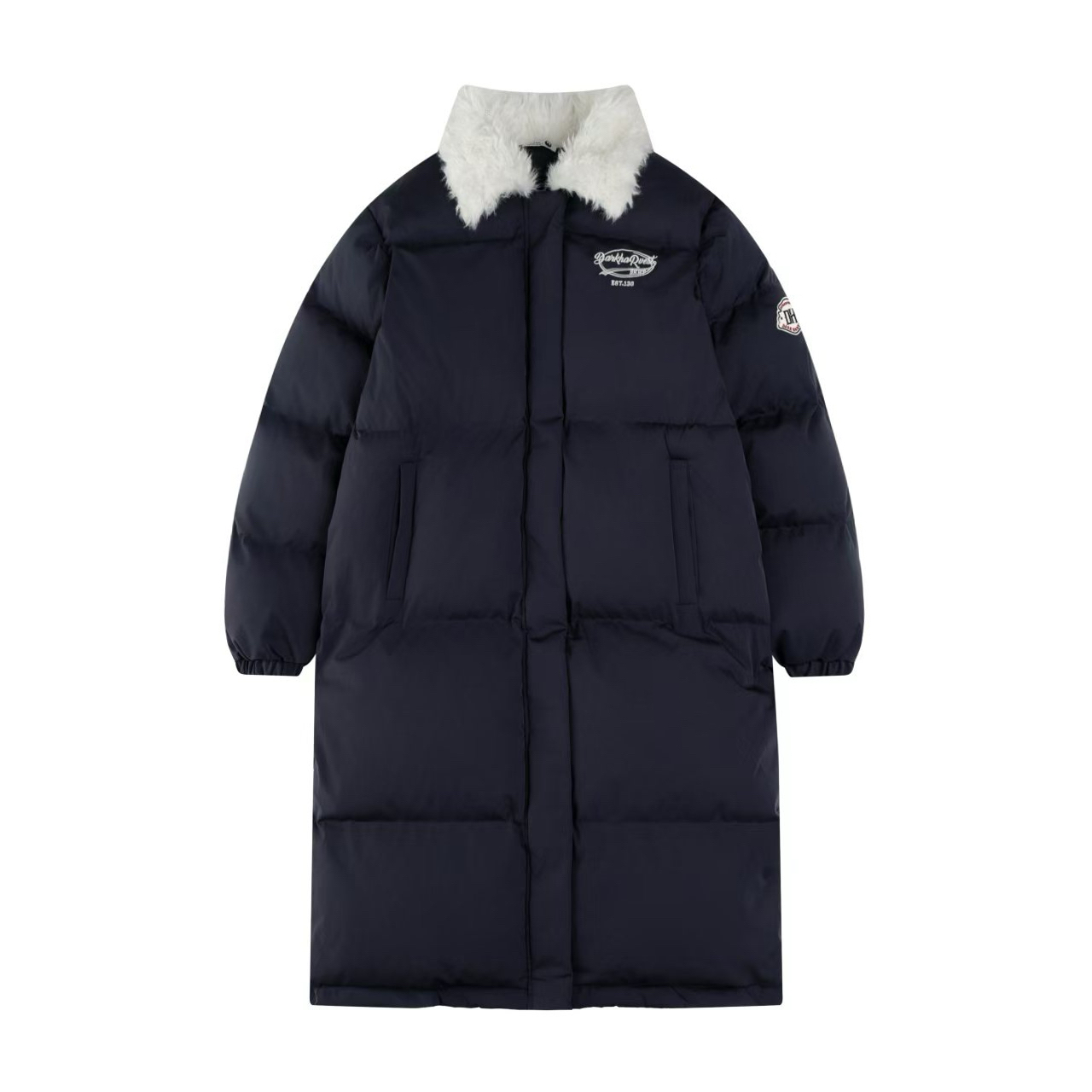 Fleece-Lined Loose Mid-Length Cotton Coat for Women - Casual College Style Over-Knee Thick Jacket in American Style