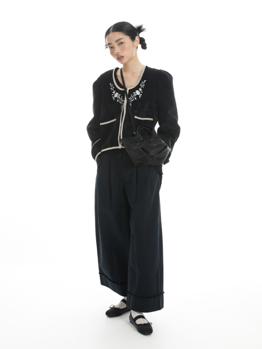 Floating Light Gold Wonton Bag - New Chinese Style 3-Color Satin Velvet Leather Small Bag for Y2K and 90s Fashion Enthusiasts