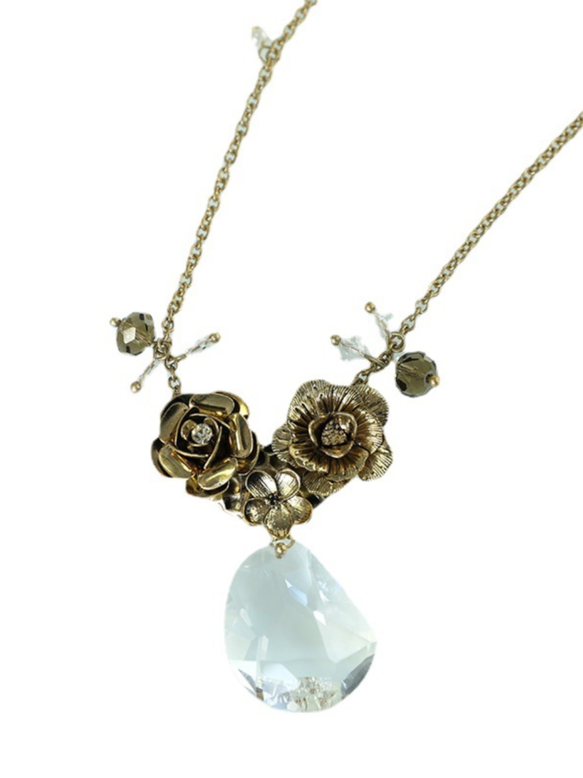 Floral Alloy Short Sweater Chain Necklace for Women - Cute Versatile Accessory in European and American Style Floral Alloy Short Sweater Chain Necklace for Women - Cute Versatile Accessory in European and American Style