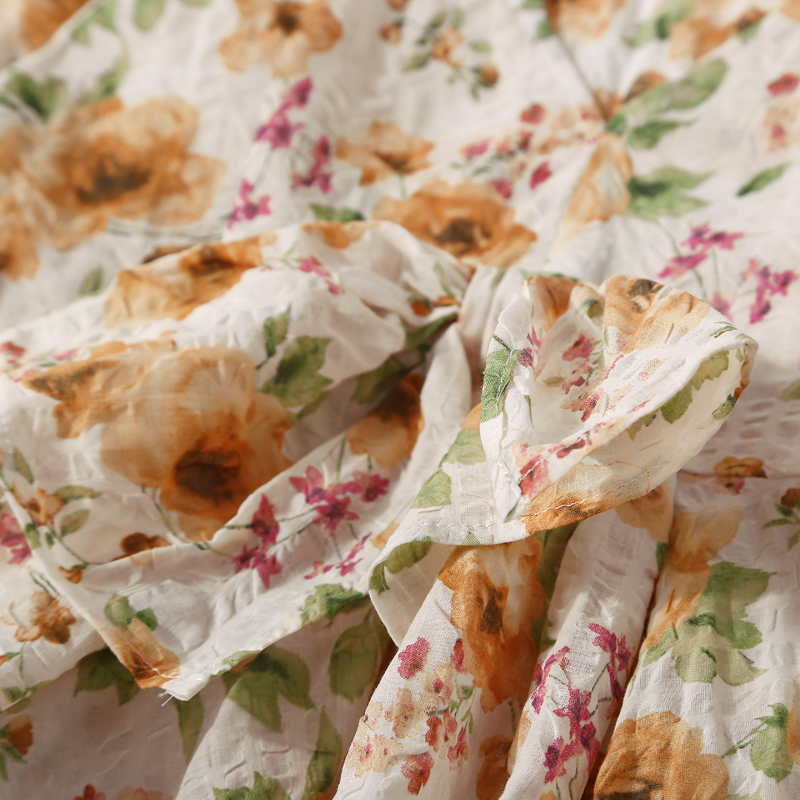 Floral Backless Dress with Bow Decoration - Summer Round Neck Age-Reducing Style, European Fashion, Perfect for 90s & Y2K Inspired Looks Floral Backless Dress with Bow Decoration - Summer Round Neck Age-Reducing Style, European Fashion, Perfect for 90s & Y2K Inspired Looks