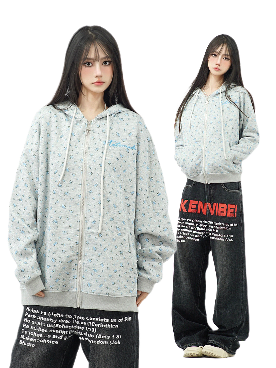 Floral Embroidered Hoodie Jacket for Women - Vintage American-Style Casual Cardigan, Short Design, Perfect for Lazy Days Floral Embroidered Hoodie Jacket for Women - Vintage American-Style Casual Cardigan, Short Design, Perfect for Lazy Days