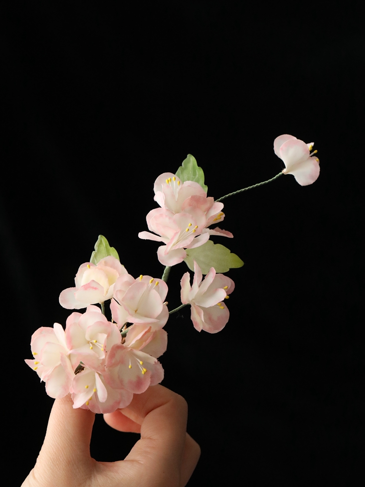 Floral Hairpin Headpiece for Hanfu Costume, Pastel Silk Flowers, Ethereal Tang Style Hair Ornament for Girls, Ancient Style Updo Accessory Floral Hairpin Headpiece for Hanfu Costume, Pastel Silk Flowers, Ethereal Tang Style Hair Ornament for Girls, Ancient Style Updo Accessory